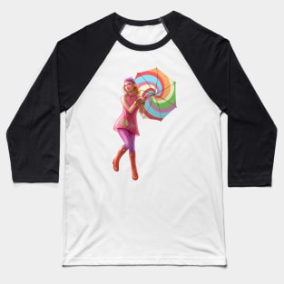 Umbrella Girl Baseball T-Shirt